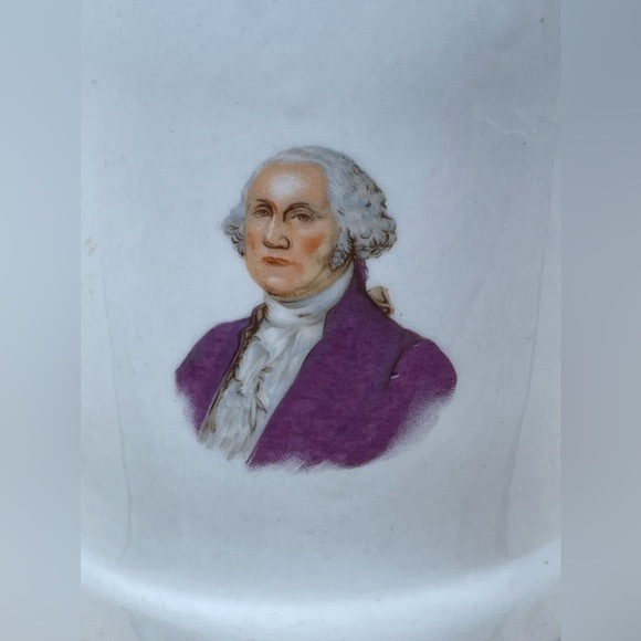 George Washington Mug 5” Mt Vernon Virginia White Purple President Portrait Cup - Picture 2 of 11